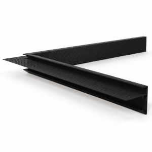 Aluminium Binnenhoek Zwart RAL9005 - 60 x 64 x 500 mm STRUCTUURLAK