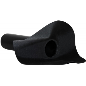 Dakdoorvoer 75 mm 90° Europees, zwart met brede flens en zijwaartse uitloop