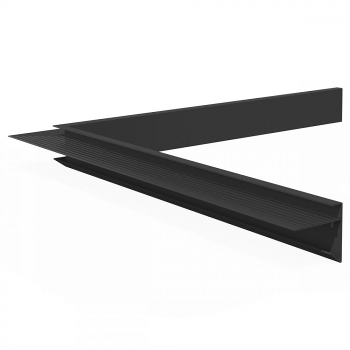 Aluminium Binnenhoek Zwart, RAL9005 45 x 45 x 500mm STRUCTUURLAK