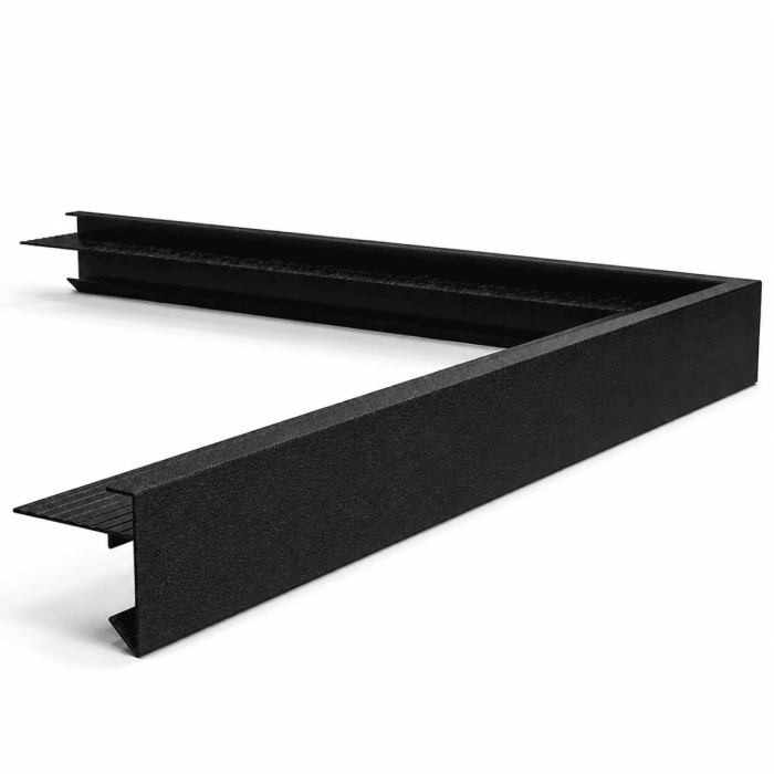 Aluminium Buitenhoek Zwart RAL9005 - 60 x 64 x 500 mm STRUCTUURLAK