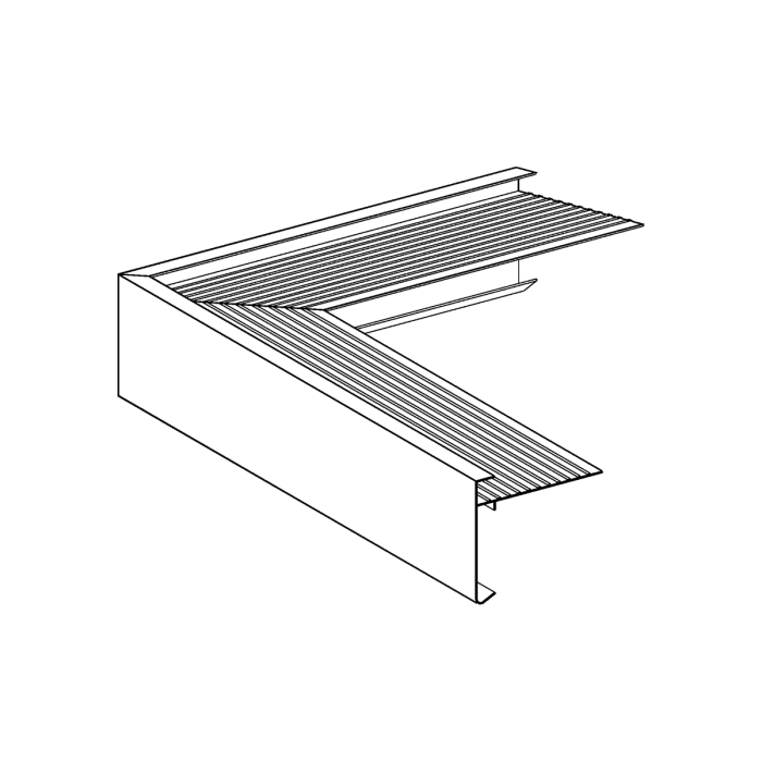 Aluminium Buitenhoek Zwart RAL9005 - 60 x 64 x 500 mm STRUCTUURLAK